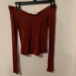 Off the shoulder long sleeve shirt